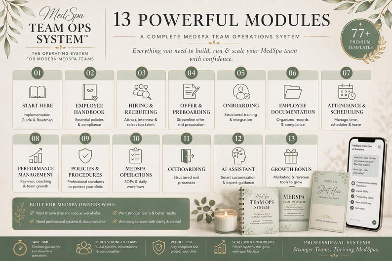 Preview of MedSpa Operations System modules